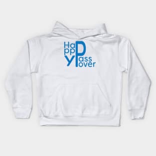 Blue Happy Passover Greeting Kids Hoodie